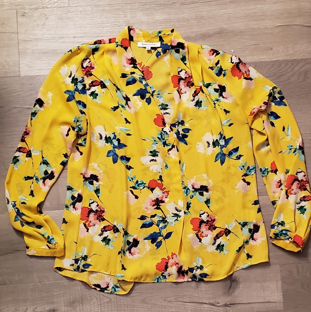 Rose + Olive Flowered Blouse